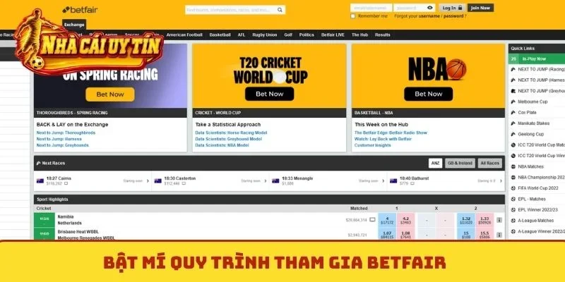 Bật mí quy trình tham gia Betfair