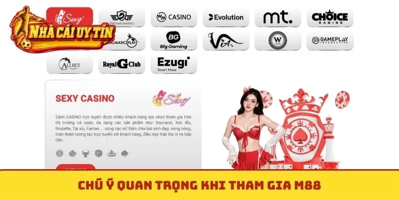 Chú ý quan trọng khi tham gia M88