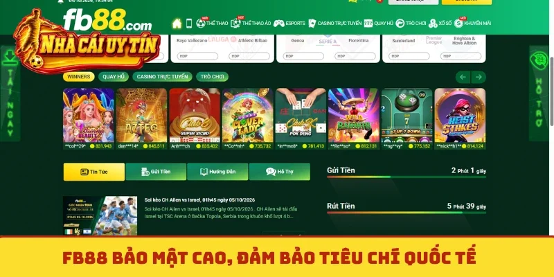 FB88 bảo mật cao, đảm bảo tiêu chí quốc tế