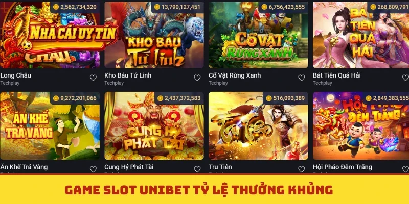 Game slot Unibet tỷ lệ thưởng khủng
