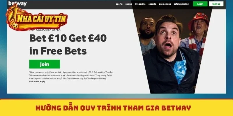 Hướng dẫn quy trình tham gia Betway