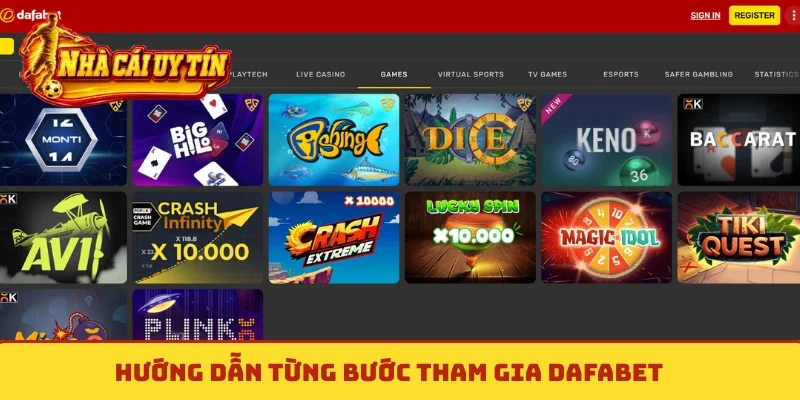 Hướng dẫn từng bước tham gia Dafabet