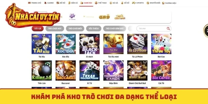 Khám phá kho trò chơi đa dạng thể loại