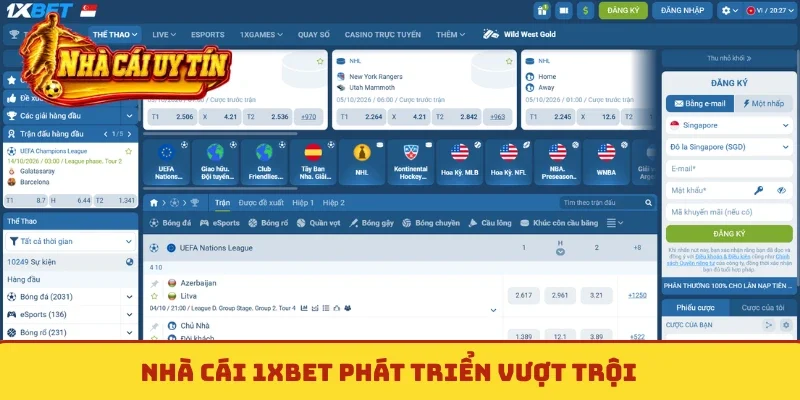 Nhà cái 1xBet phát triển vượt trội