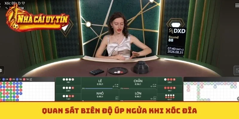 Quan sát biên độ úp ngửa khi xóc đĩa