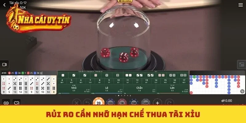 Rủi ro cần nhớ hạn chế thua tài xỉu