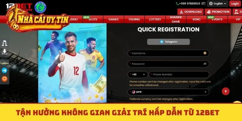 Tận hưởng không gian giải trí hấp dẫn từ 12Bet
